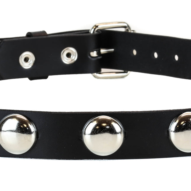 BT450 DOME STUD BLACK LEATHER BELT