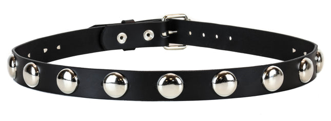 BT450 DOME STUD BLACK LEATHER BELT