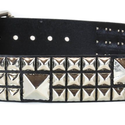 BT452 THREE  ROW STUDDED BELT WITH 1/2" & 1" PYRAMID STUD