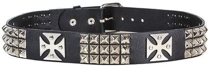 BT460 IRON CROSS PYRAMID STUD BELT