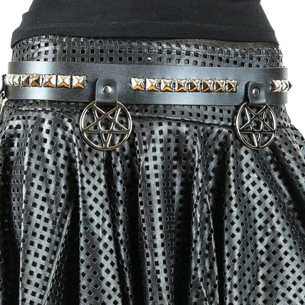 BT478 PYRAMID STUDDED PENTAGRAM CHAIN BELT
