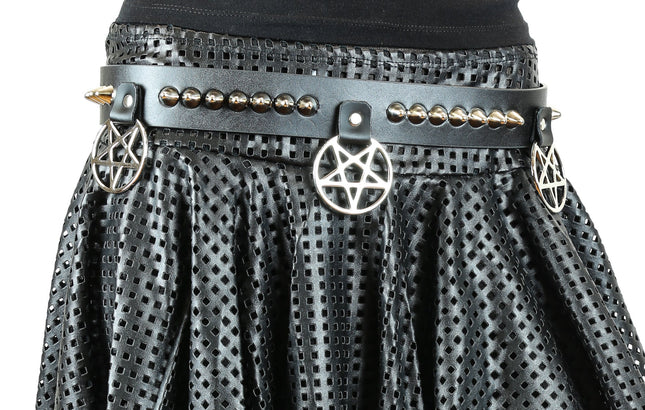 BT479 PYRAMID STUDDED PENTAGRAM BELT