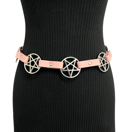 BT485PINK  PASTEL  PENTAGRAM BELT