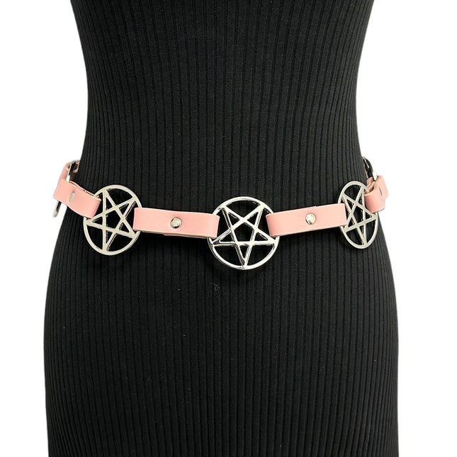 BT485PINK  PASTEL  PENTAGRAM BELT
