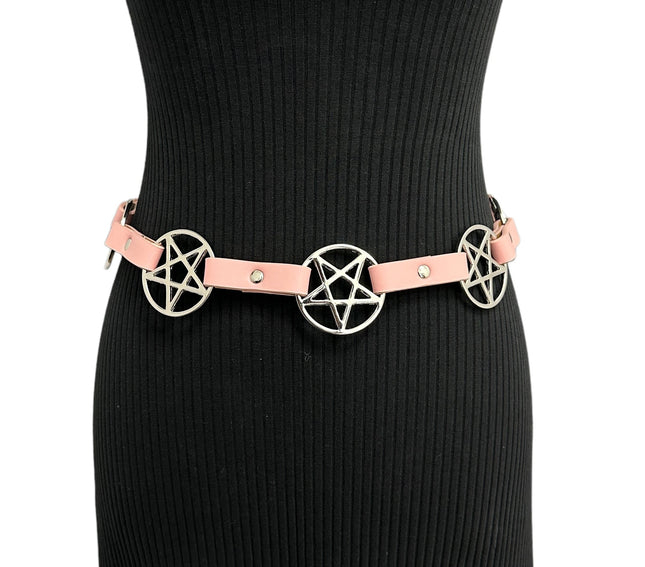 BT485PINK  PASTEL  PENTAGRAM BELT