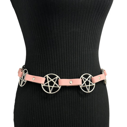 BT485PINK  PASTEL  PENTAGRAM BELT