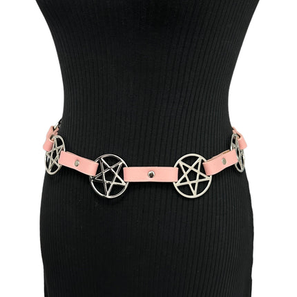 BT485PINK  PASTEL  PENTAGRAM BELT