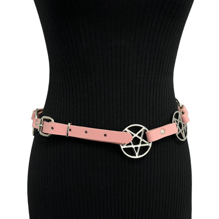 BT485PINK  PASTEL  PENTAGRAM BELT