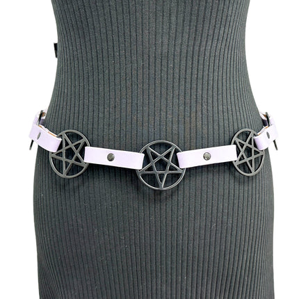 BT485PURPLE  PASTEL  PENTAGRAM BELT