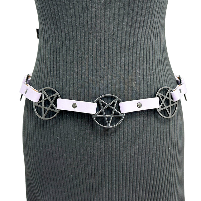 BT485PURPLE  PASTEL  PENTAGRAM BELT