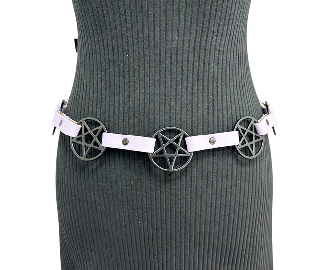 BT485PURPLE  PASTEL  PENTAGRAM BELT