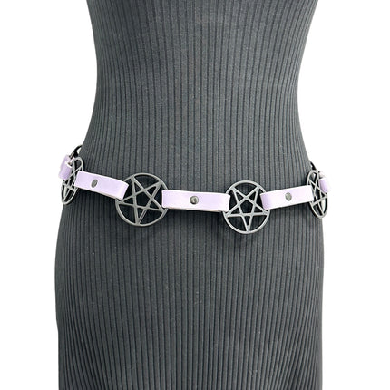 BT485PURPLE  PASTEL  PENTAGRAM BELT