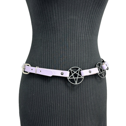 BT485PURPLE  PASTEL  PENTAGRAM BELT