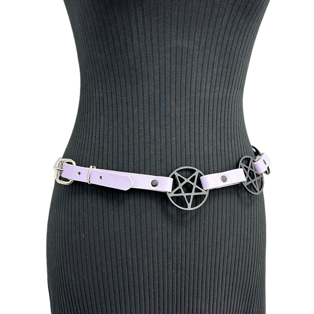 BT485PURPLE  PASTEL  PENTAGRAM BELT
