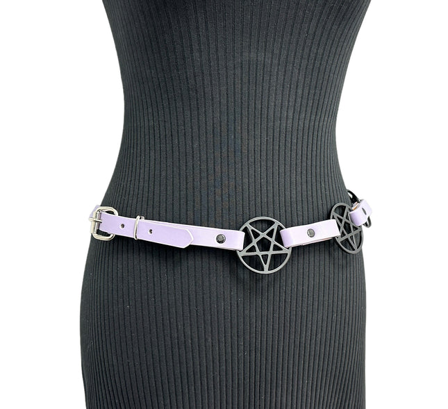 BT485PURPLE  PASTEL  PENTAGRAM BELT