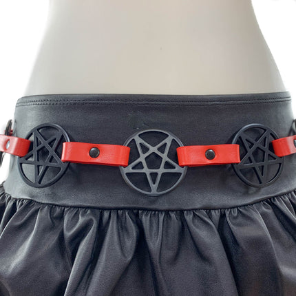 BT485RD-BS  LARGE PENTAGRAM BELT LEATHER LINK BUCKLE BACK