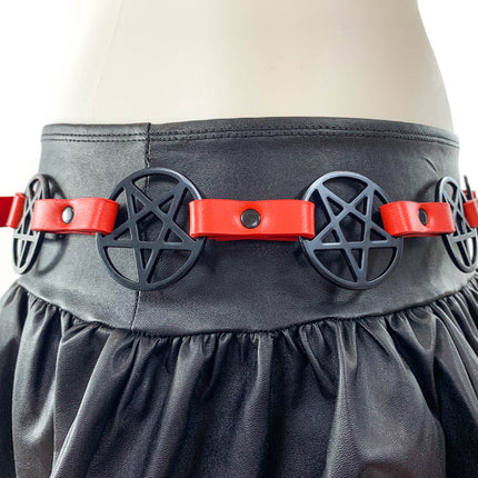BT485RD-BS  LARGE PENTAGRAM BELT LEATHER LINK BUCKLE BACK