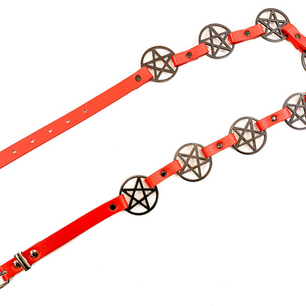 BT485RD-BS  LARGE PENTAGRAM BELT LEATHER LINK BUCKLE BACK