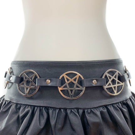 BT485 LARGE PENTAGRAM BELT LEATHER LINK BUCKLE BACK