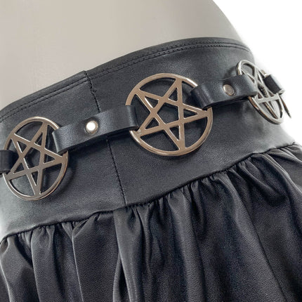 BT485 LARGE PENTAGRAM BELT LEATHER LINK BUCKLE BACK