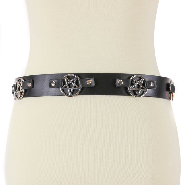 BT488 BLACK PENTAGRAM BELT