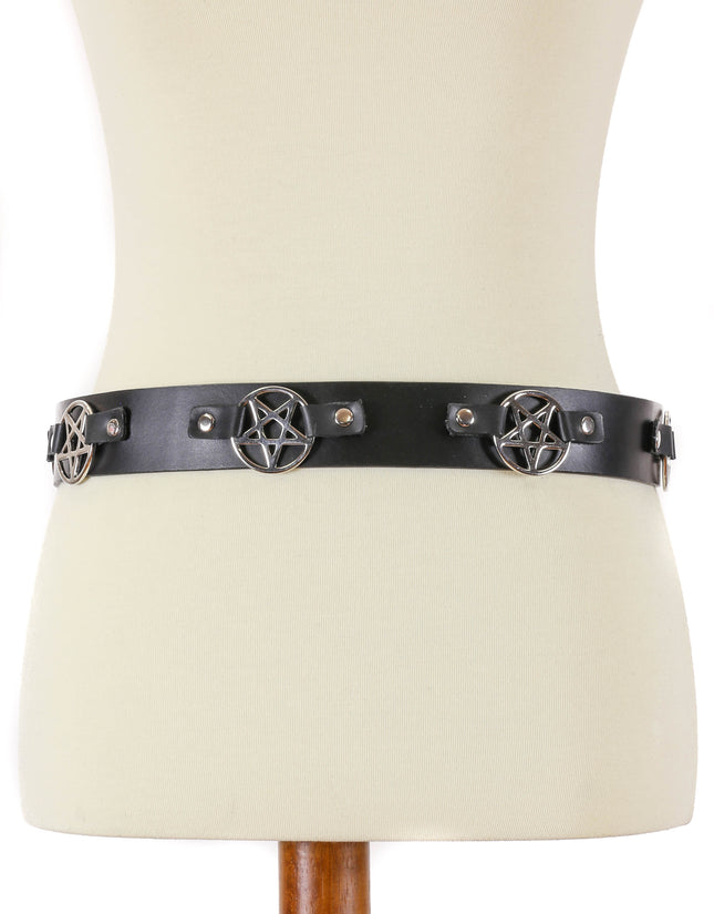 BT488 BLACK PENTAGRAM BELT