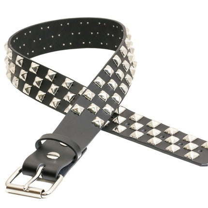 BT492 3 ROW PYRAMID CHECKERED BELT