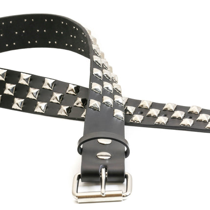 BT492 3 ROW PYRAMID CHECKERED BELT