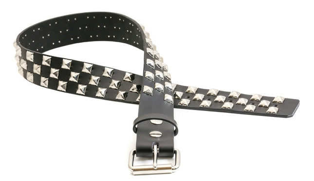 BT492 3 ROW PYRAMID CHECKERED BELT