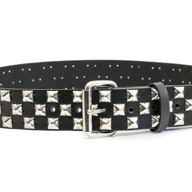 BT492 3 ROW PYRAMID CHECKERED BELT