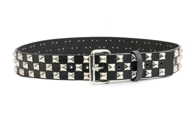 BT492 3 ROW PYRAMID CHECKERED BELT