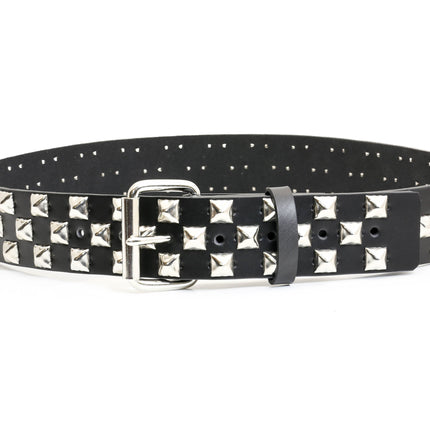 BT492 3 ROW PYRAMID CHECKERED BELT