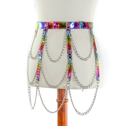 BT500RN-M HANGING 3 ROW CHAIN RAINBOW BELT