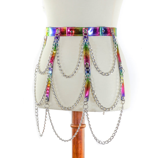 BT500RN-M HANGING 3 ROW CHAIN RAINBOW BELT