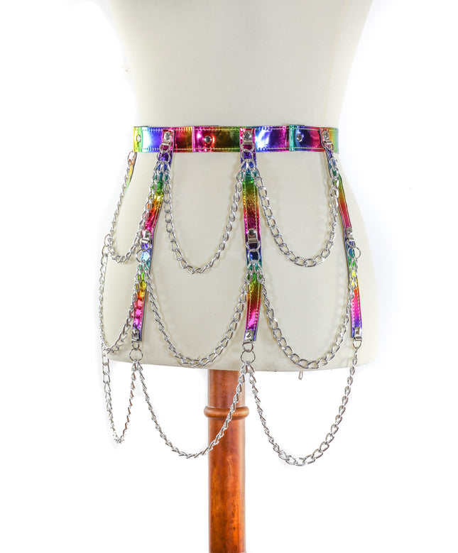 BT500RN-M HANGING 3 ROW CHAIN RAINBOW BELT