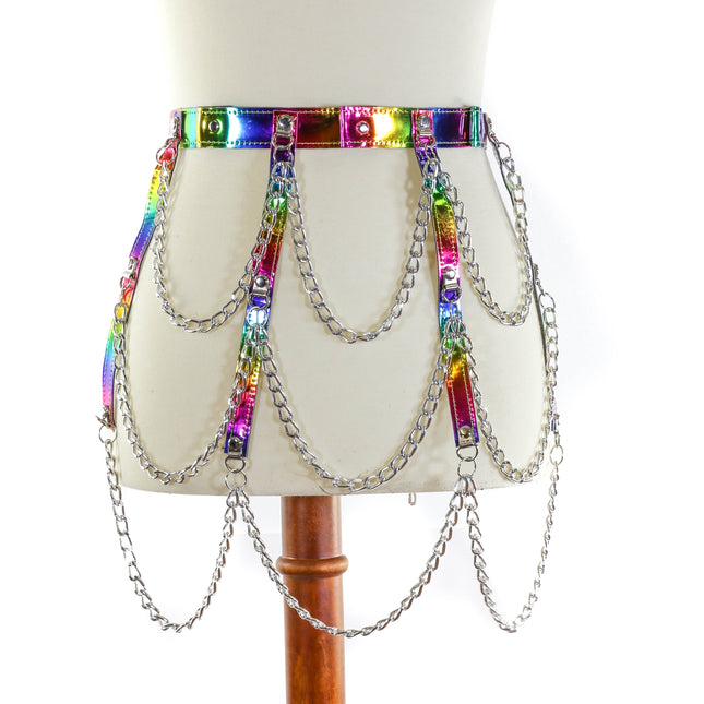 BT500RN-M HANGING 3 ROW CHAIN RAINBOW BELT