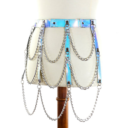 BT500RN-PBL HANGING 3 ROW CHAIN RAINBOW BELT
