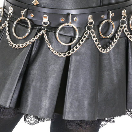 BT501L  CHAIN D RING BONDAGE BELT