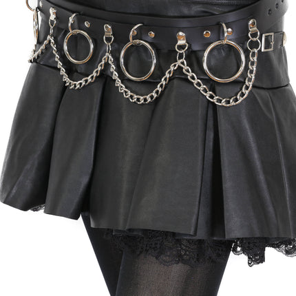 BT501L  CHAIN D RING BONDAGE BELT