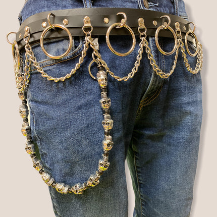 BT501L  CHAIN D RING BONDAGE BELT