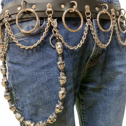 BT501L  CHAIN D RING BONDAGE BELT