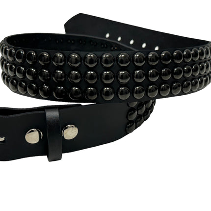 BT502-BS  BALCK 3 ROW 1/2" ROWUND STUDDED BELT