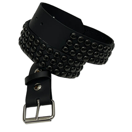 BT502-BS  BALCK 3 ROW 1/2" ROWUND STUDDED BELT