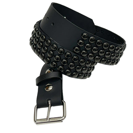 BT502-BS  BALCK 3 ROW 1/2" ROWUND STUDDED BELT