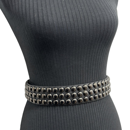 BT502-BS  BALCK 3 ROW 1/2" ROWUND STUDDED BELT