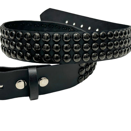 BT502-BS  BALCK 3 ROW 1/2" ROWUND STUDDED BELT