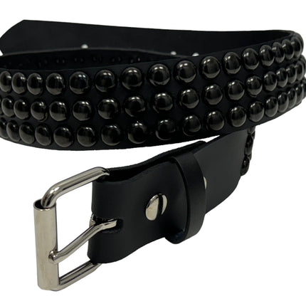BT502-BS  BALCK 3 ROW 1/2" ROWUND STUDDED BELT