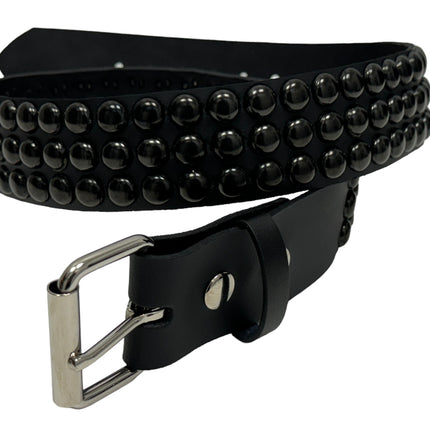 BT502-BS  BALCK 3 ROW 1/2" ROWUND STUDDED BELT
