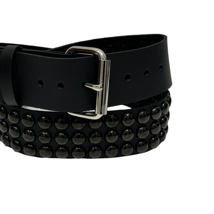 BT502-BS  BALCK 3 ROW 1/2" ROWUND STUDDED BELT