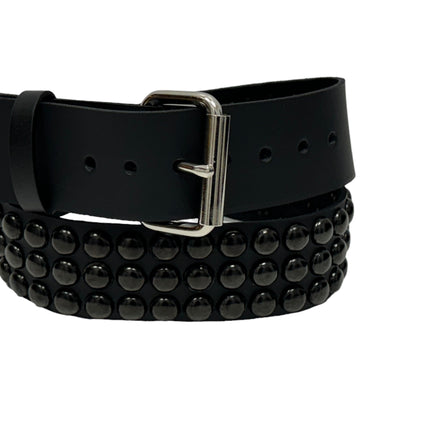 BT502-BS  BALCK 3 ROW 1/2" ROWUND STUDDED BELT